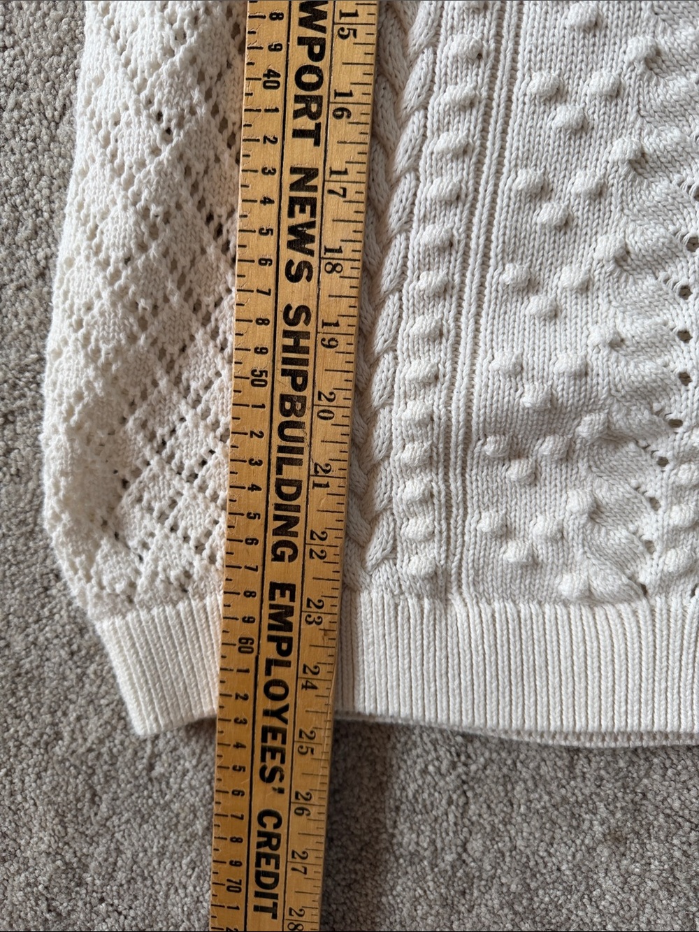 Fat Face Cream Openwork Crewneck Sweater Size 8 - Picture 11 of 12